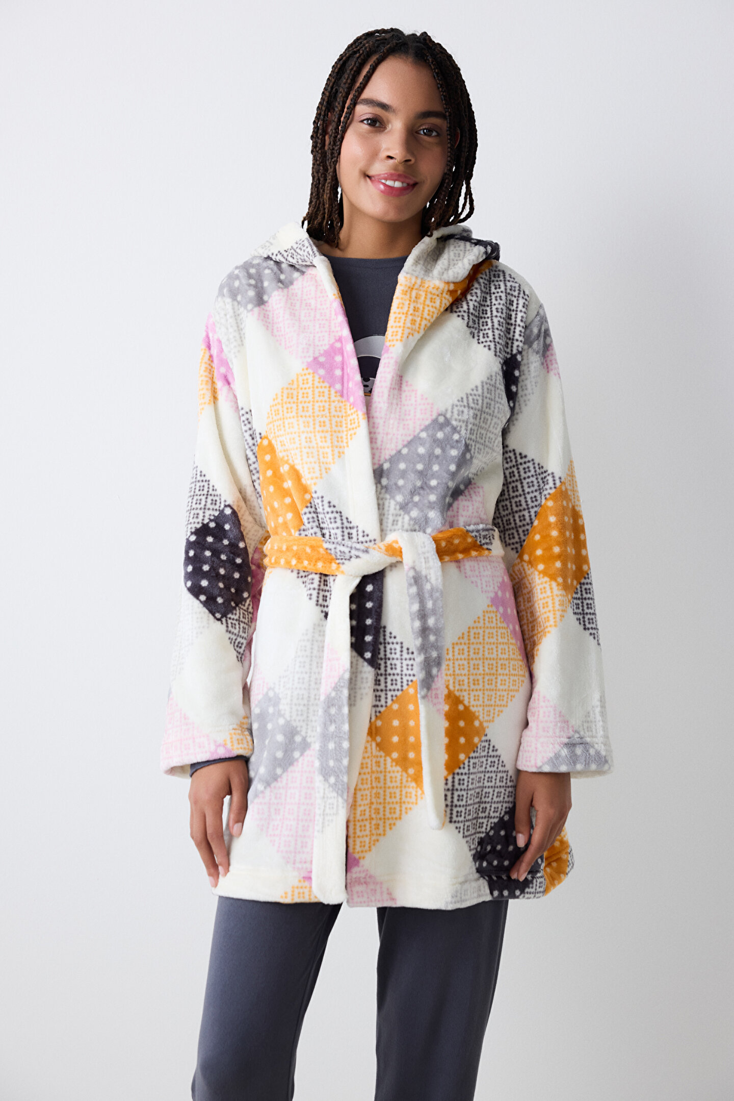 COLORFUL GINGHAM ROBE PN7JXWLD24SK